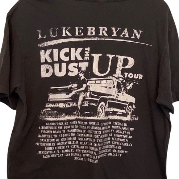 Luke Bryan Kick The Dust Up Tour Band Tee Gray Tshirt - Picture 6 of 8